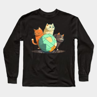 3 Cats and a Ball Long Sleeve T-Shirt